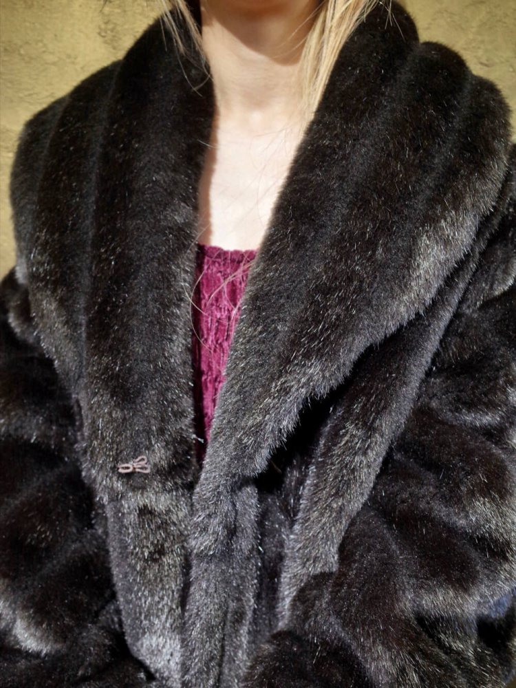 Black Faux Fur Coat