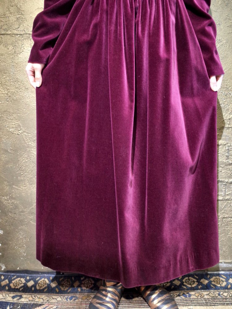 Square Neck  Gather Velvet Dress