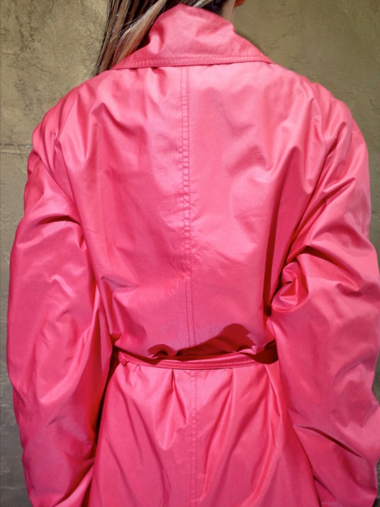 Fine Red Nylon Trench Coat