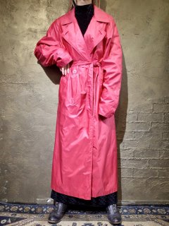 Fine Red Nylon Trench Coat