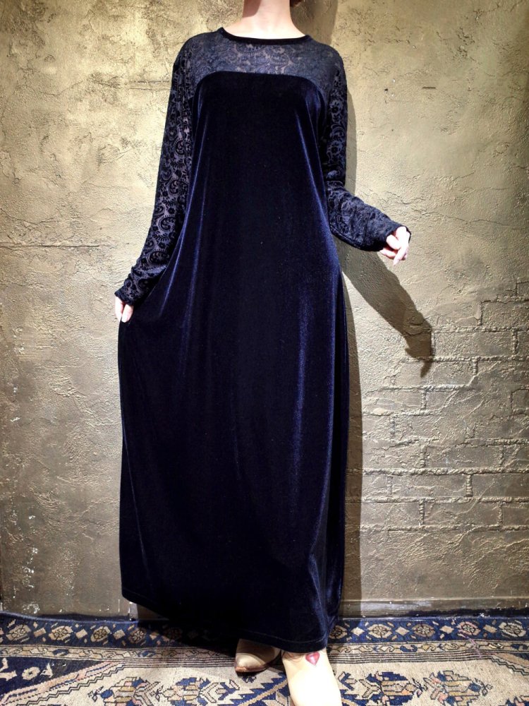 Black Velvet  Paisley Sheer Dress