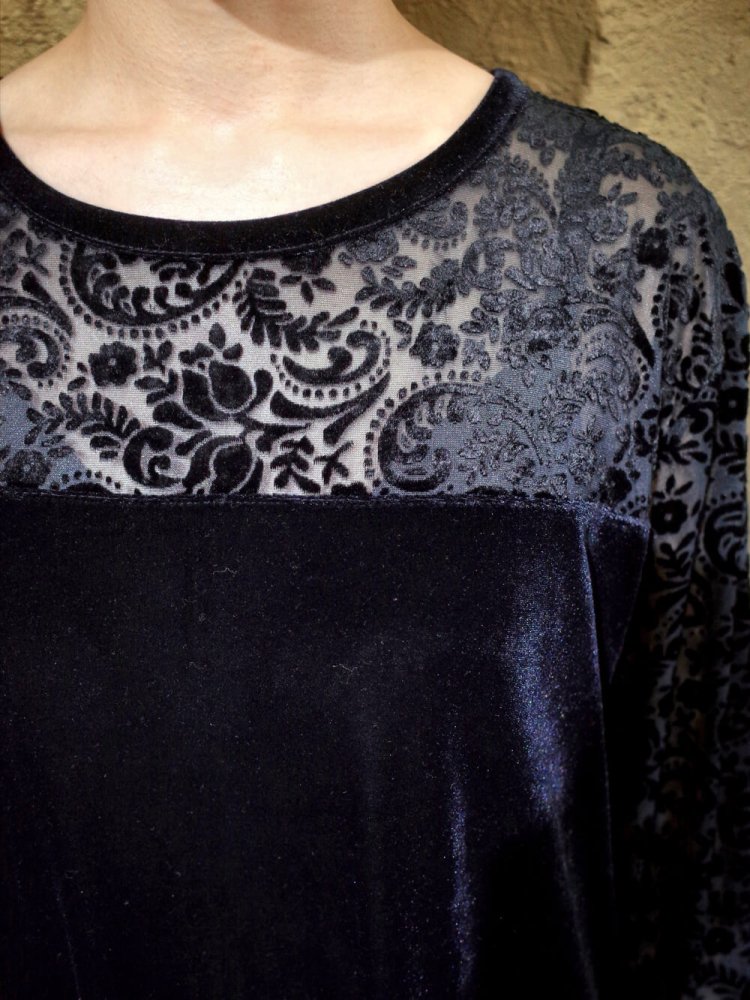 Black Velvet  Paisley Sheer Dress