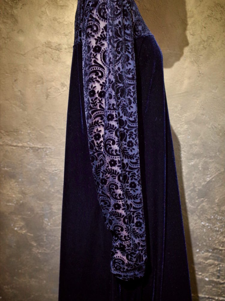 Black Velvet  Paisley Sheer Dress