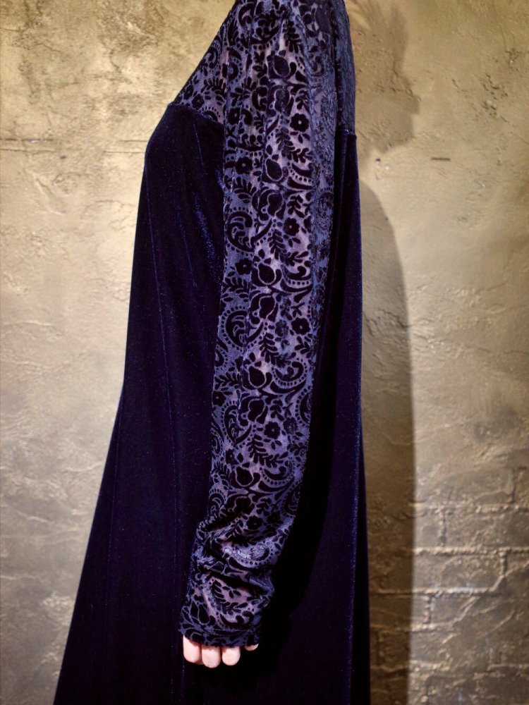 Black Velvet  Paisley Sheer Dress