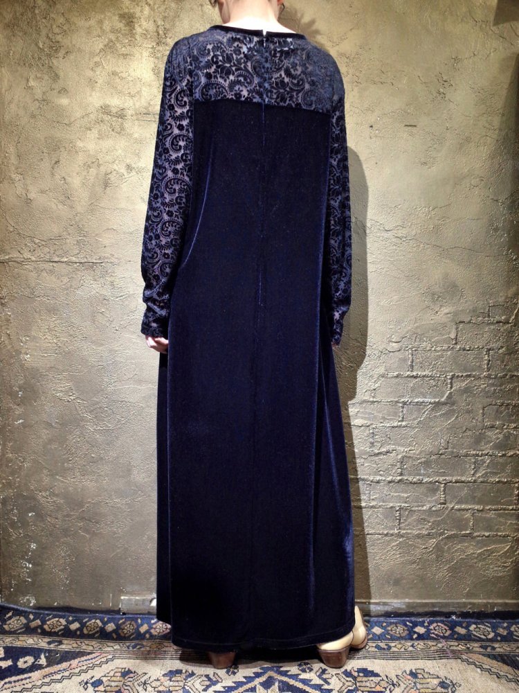 Black Velvet  Paisley Sheer Dress