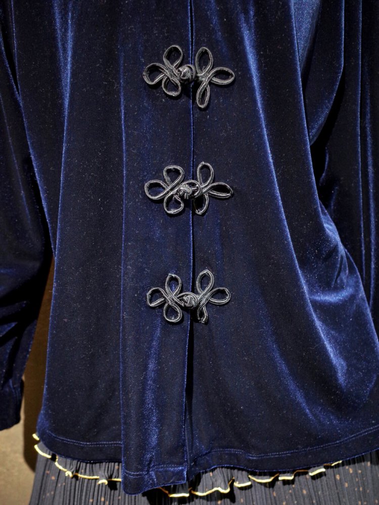 Deep Navy Velvet China Shirt