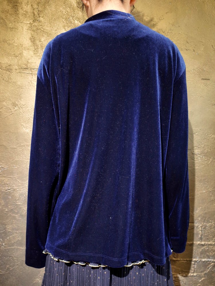 Deep Navy Velvet China Shirt