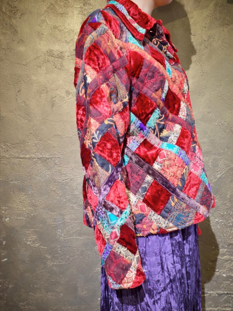 Velvet & Various Fabric Quilting Jacket