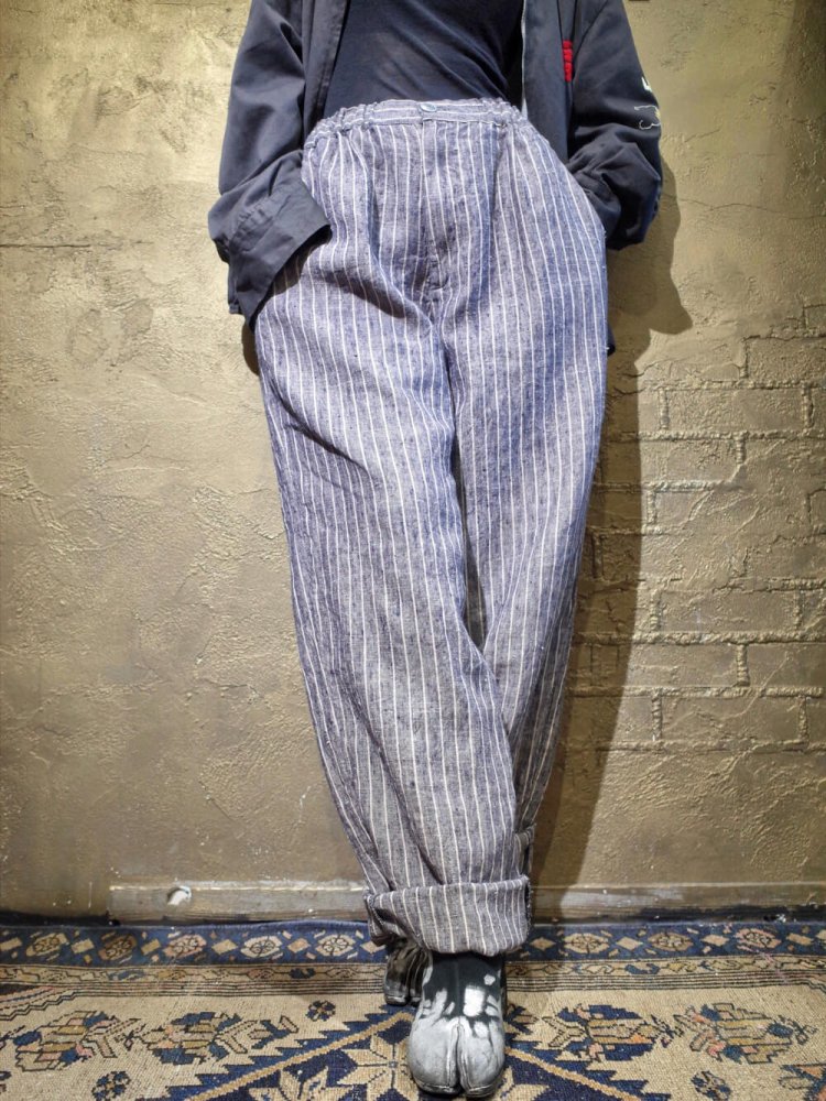 FLAXPin Stripe Linen Wide Slacks Pants