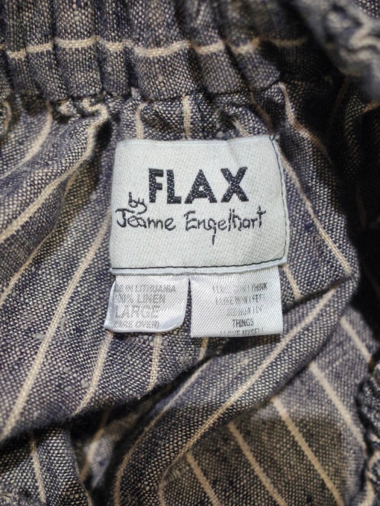 FLAXPin Stripe Linen Wide Slacks Pants