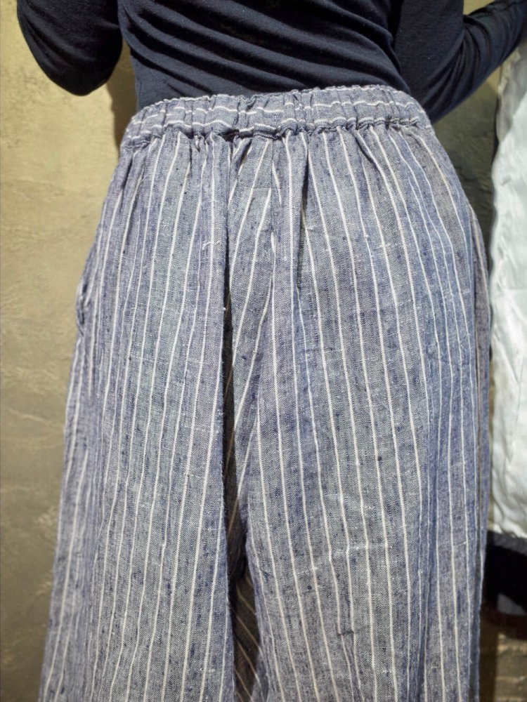 FLAXPin Stripe Linen Wide Slacks Pants