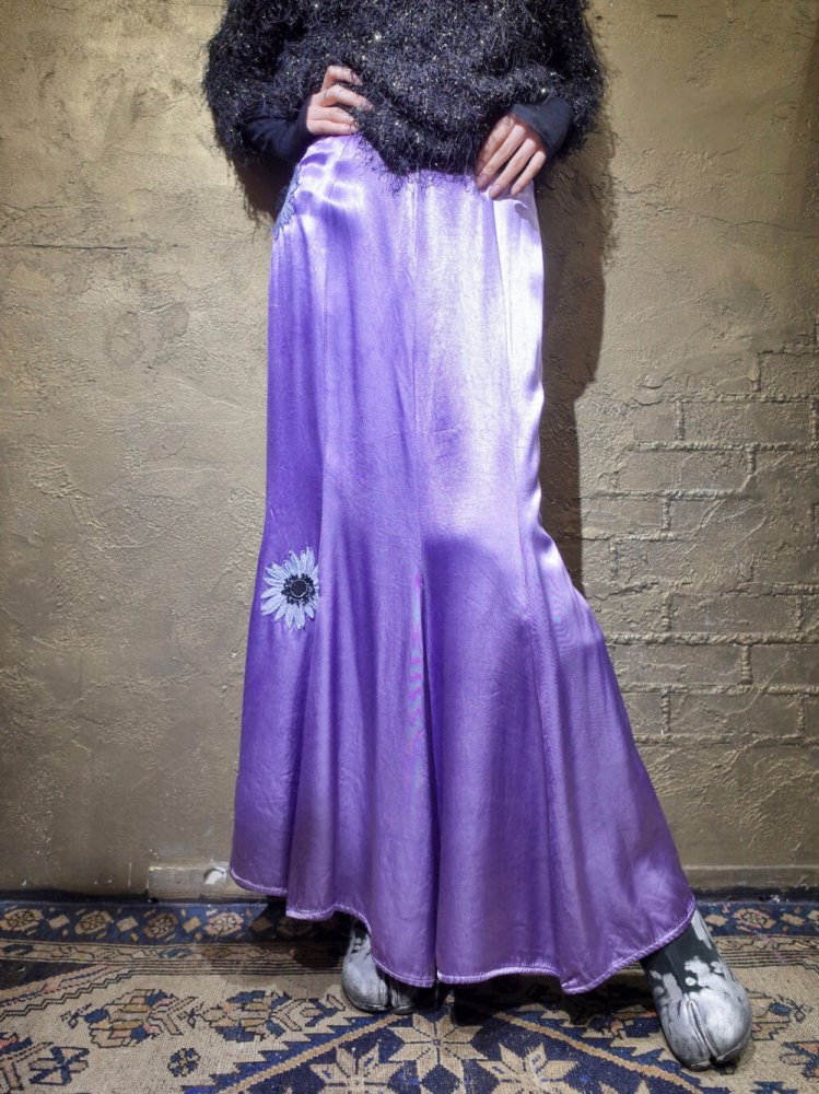 France Made Lavender Rayon Satin Mermaid Skirt