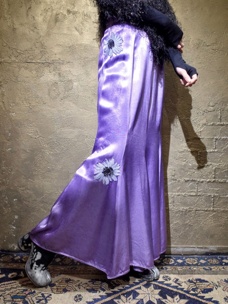 France Made Lavender Rayon Satin Mermaid Skirt