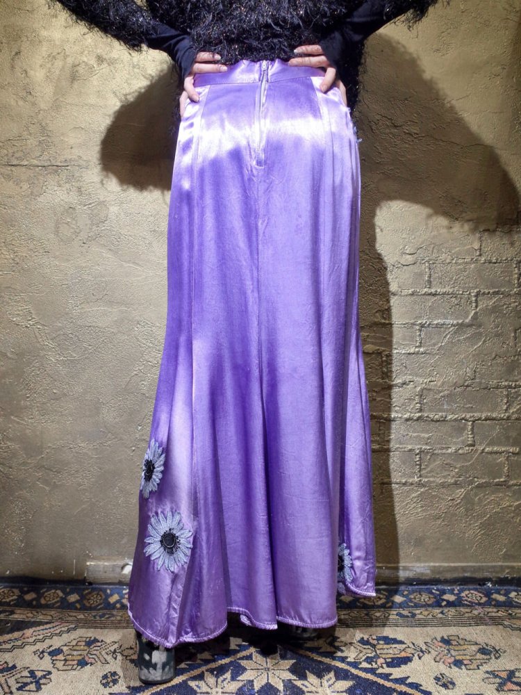 France Made Lavender Rayon Satin Mermaid Skirt