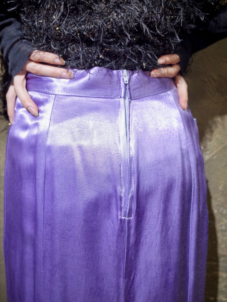 France Made Lavender Rayon Satin Mermaid Skirt