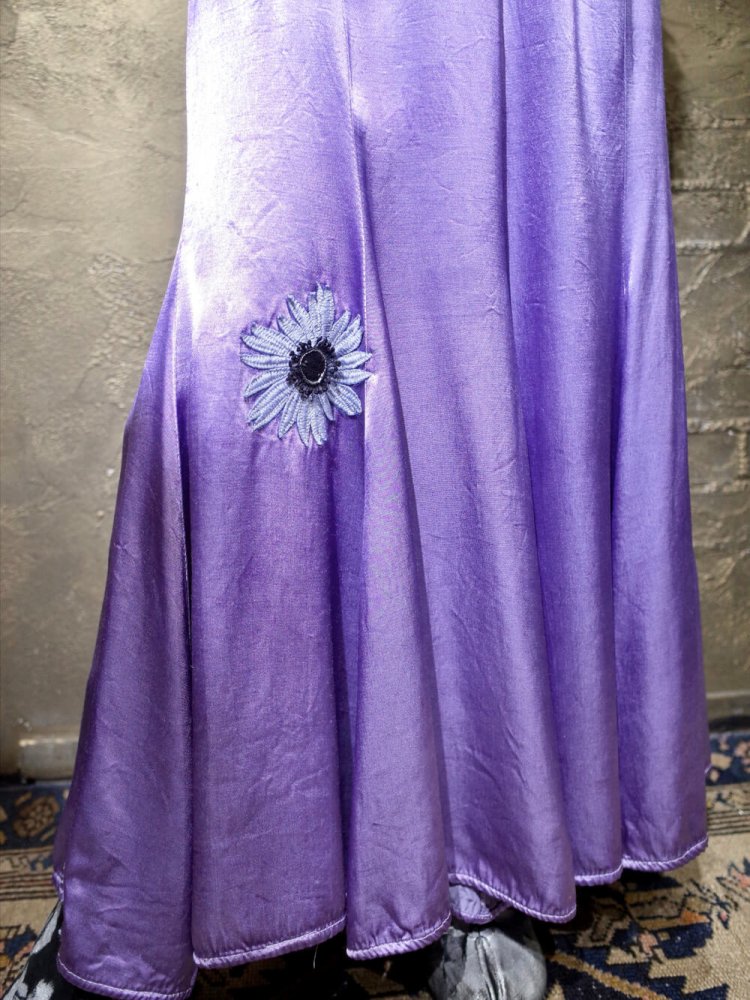 France Made Lavender Rayon Satin Mermaid Skirt