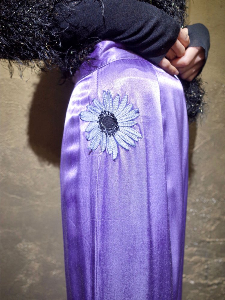 France Made Lavender Rayon Satin Mermaid Skirt