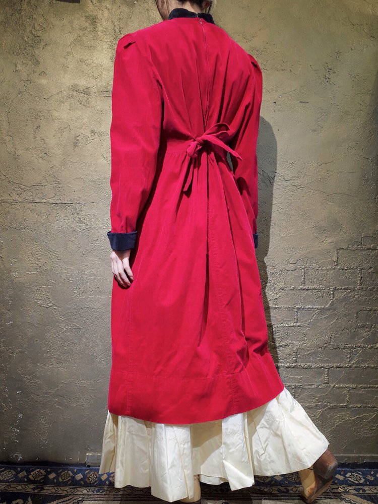 Napoleon Style Red Corduroy Dress