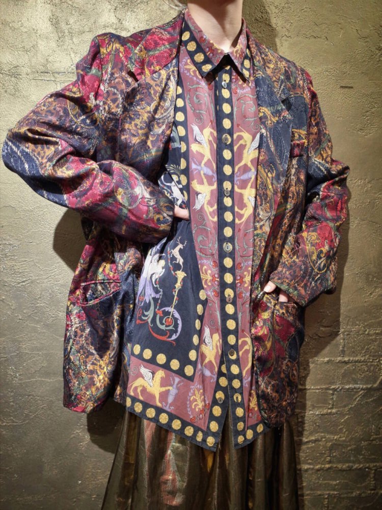 Paisley & Scarf Arabesque Double Pattern Jacket