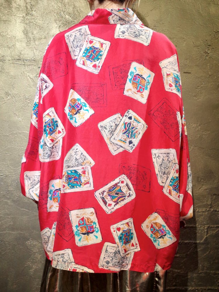 Playing Cards Pattern Silk Shirt