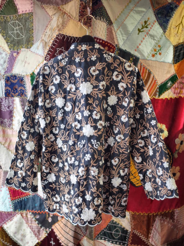 c.1960~70s Total Embroidery Mao Collar Shirt Jacket