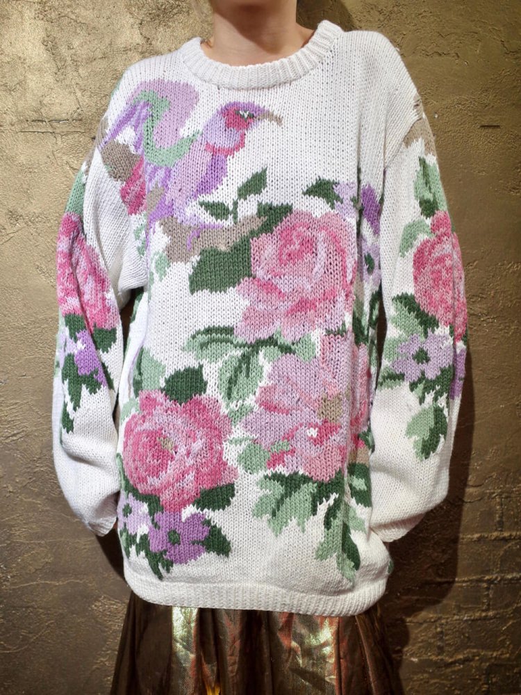 Bird & Flower Cotton/Ramie Knit