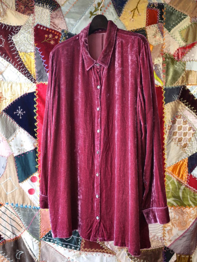 Smoky Pink Silk / Rayon Velvet Big Silhouette Shirt