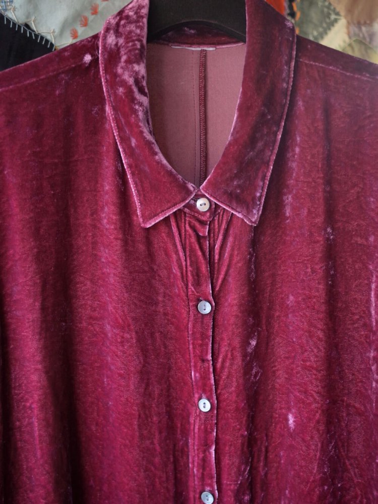 Smoky Pink Silk / Rayon Velvet Big Silhouette Shirt