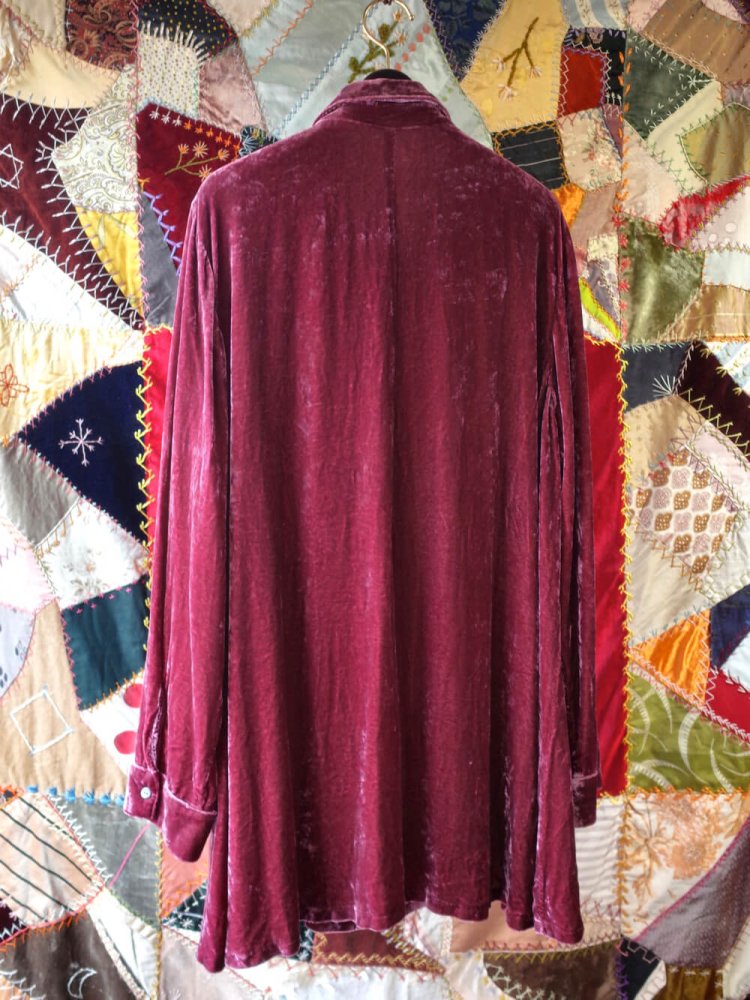 Smoky Pink Silk / Rayon Velvet Big Silhouette Shirt