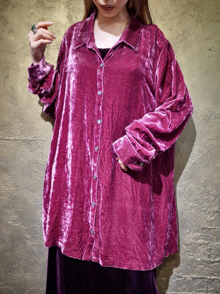 Smoky Pink Silk / Rayon Velvet Big Silhouette Shirt