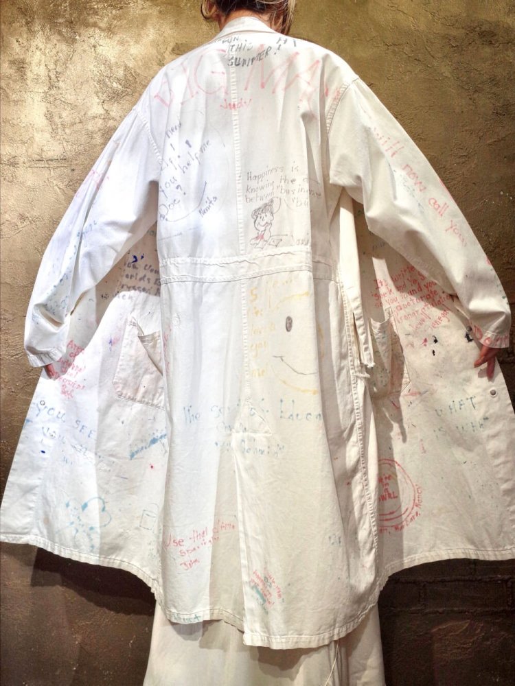 c.1960s "Hand Paint" Memorial Doctor's Work Coat