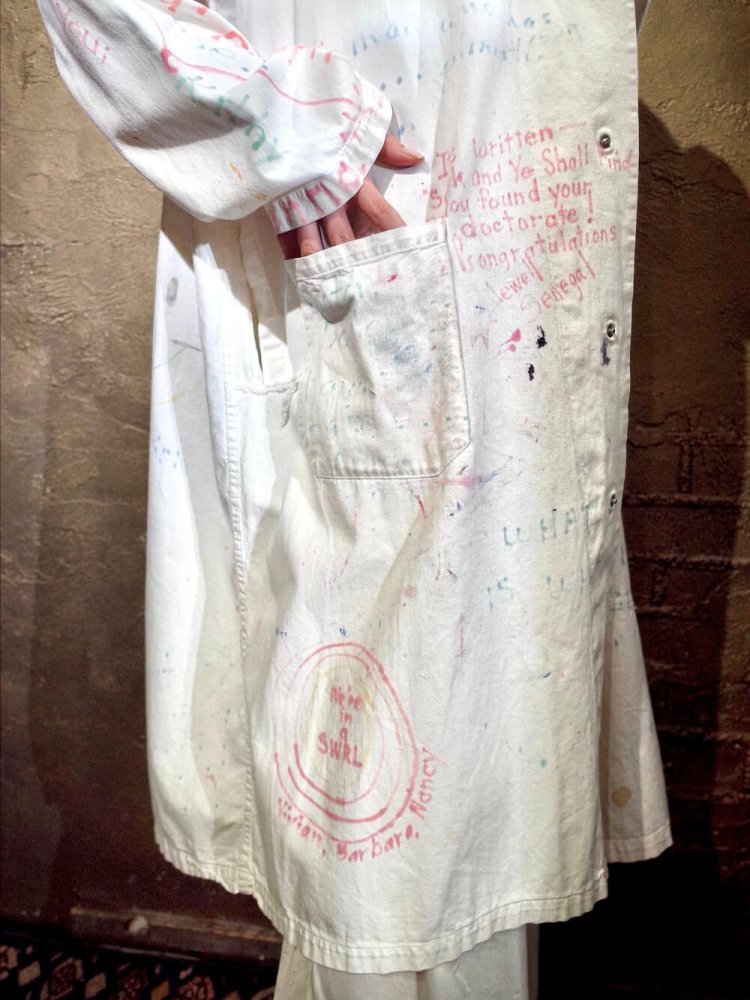 c.1960s "Hand Paint" Memorial Doctor's Work Coat