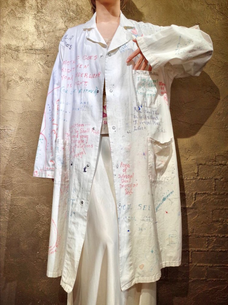 c.1960s "Hand Paint" Memorial Doctor's Work Coat