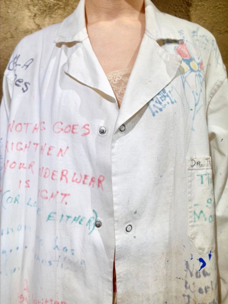 c.1960s "Hand Paint" Memorial Doctor's Work Coat