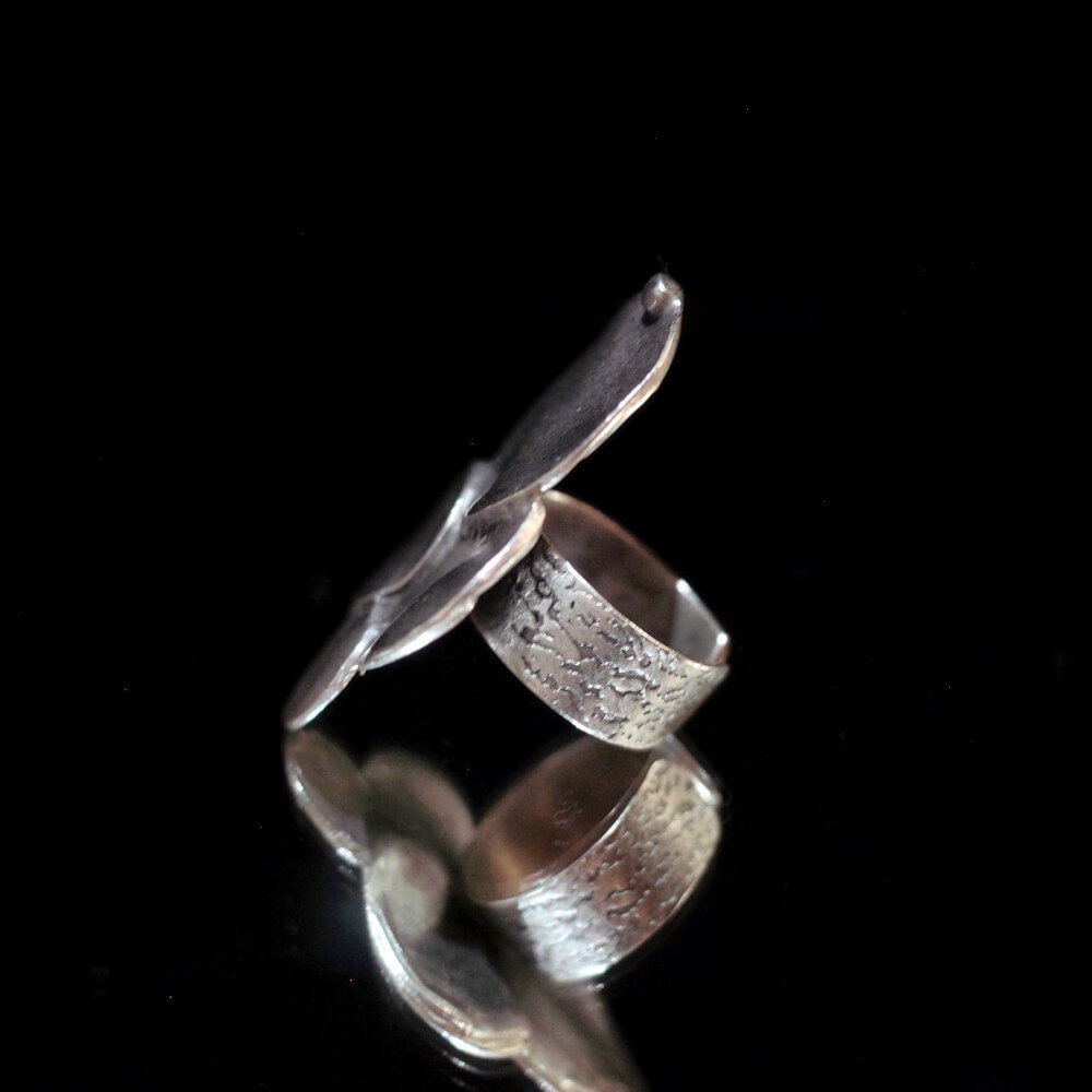 "From Turkey Handcraft" Modern Design Silver Plated Ring #1