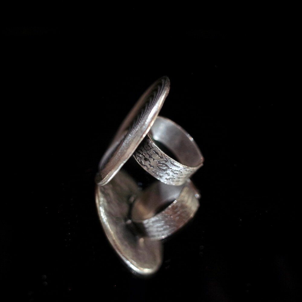 "From Turkey Handcraft" Modern Design Silver Plated Ring #3