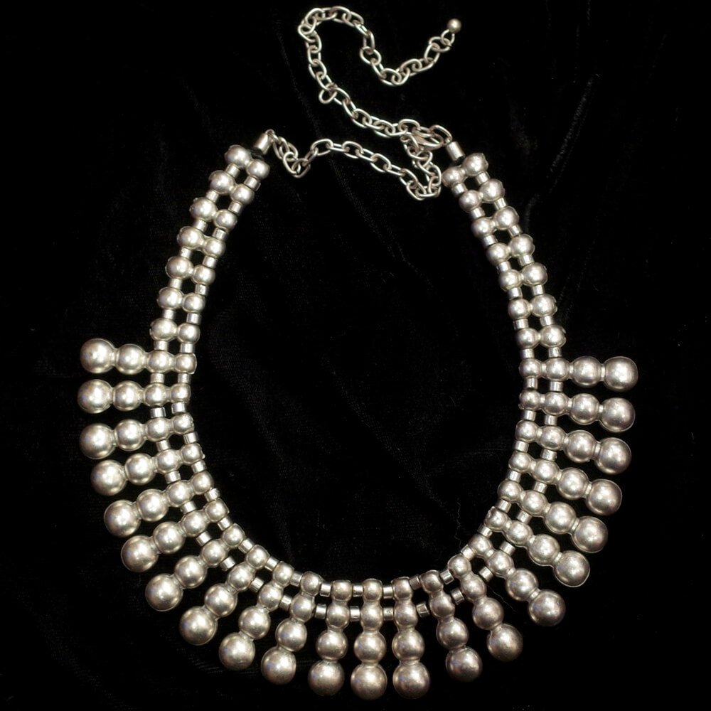 "From Turkey Handcraft" Modern Design Silver Plated Choker Necklace #1