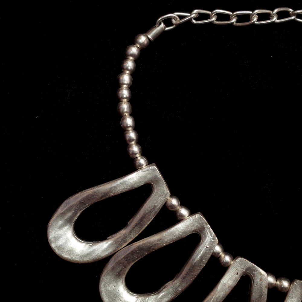 "From Turkey Handcraft" Modern Design Silver Plated Choker Necklace #2