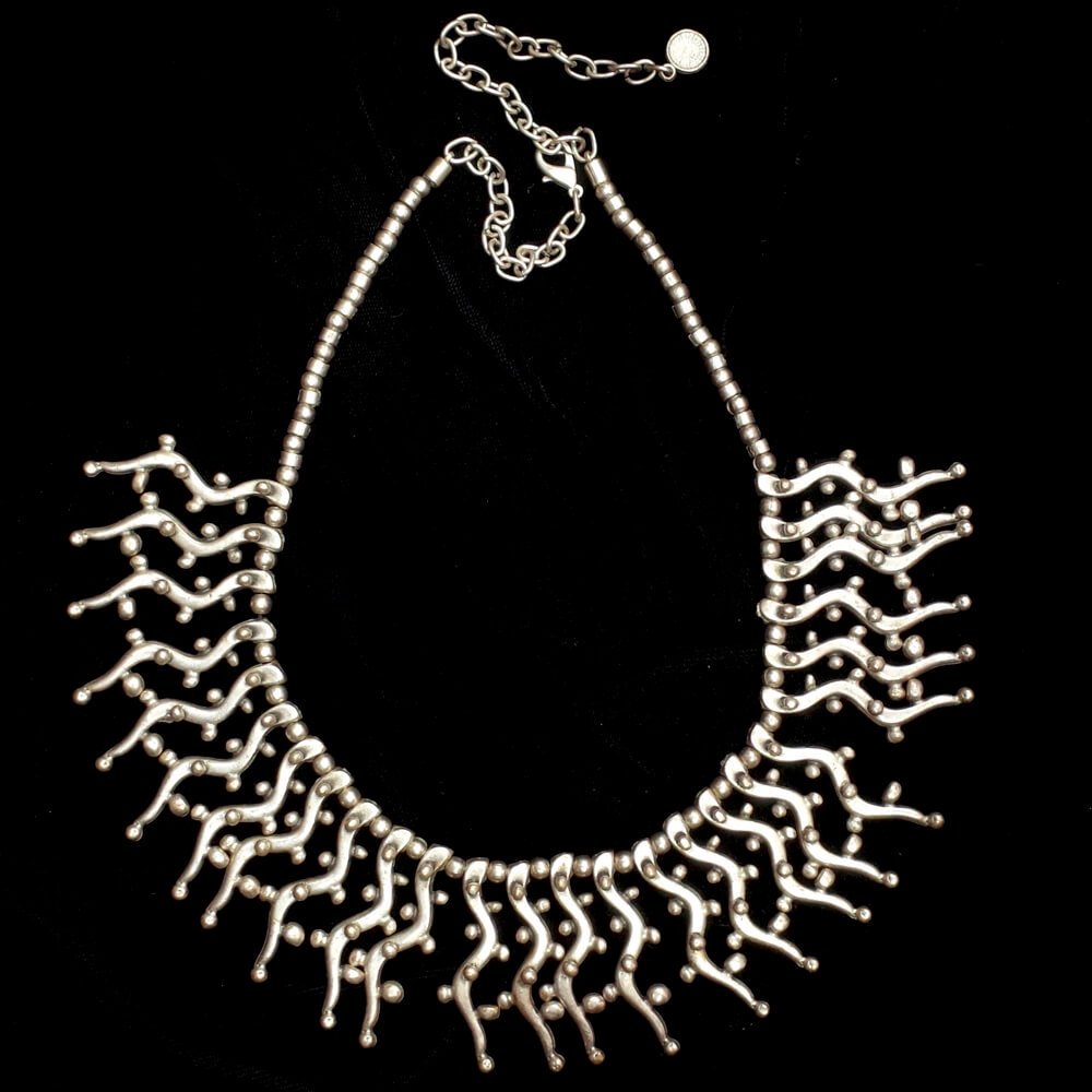 "From Turkey Handcraft" Modern Design Silver Plated Choker Necklace #4