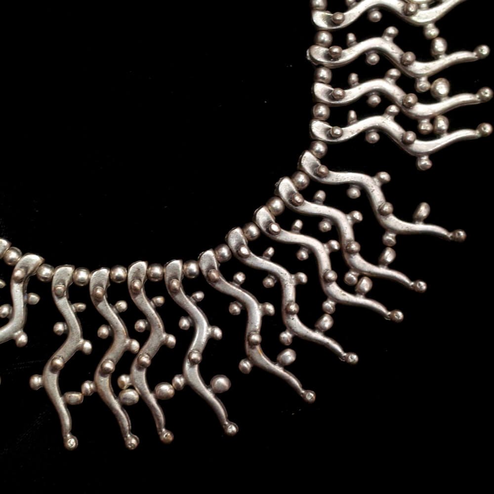 "From Turkey Handcraft" Modern Design Silver Plated Choker Necklace #4