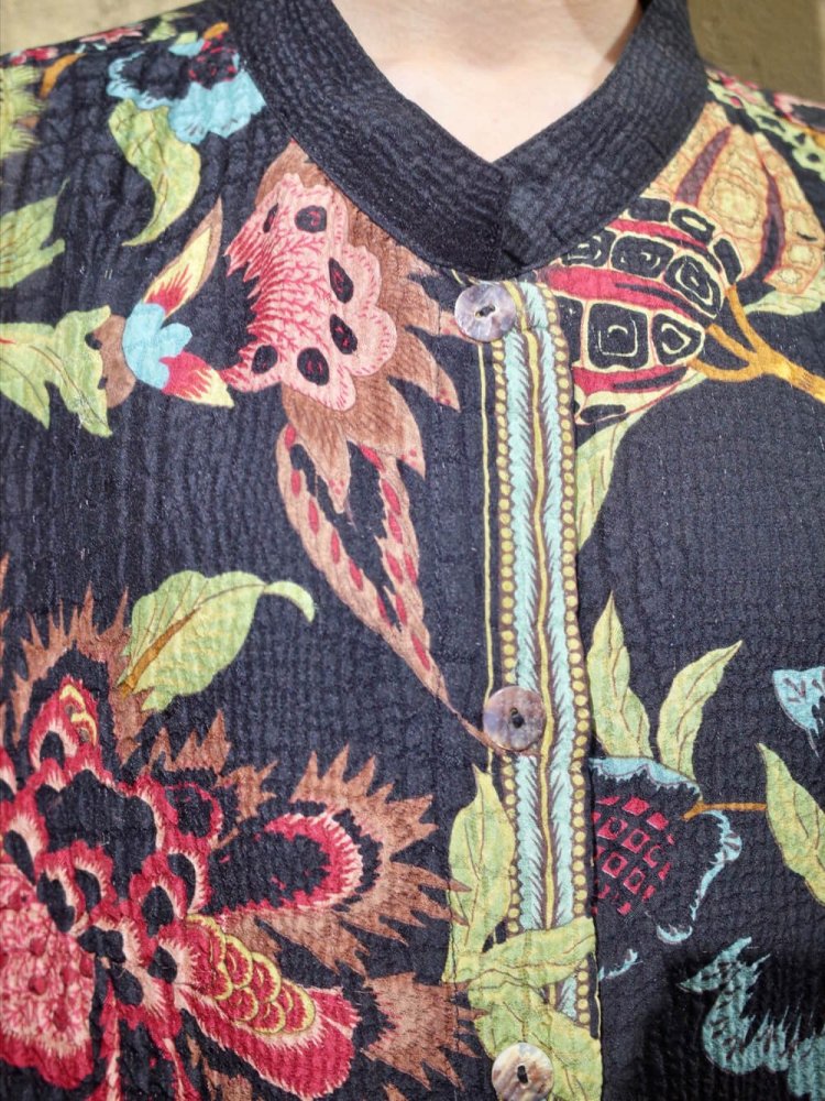 Exotic Oriental Pattern Silk China Shirt