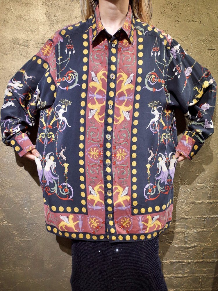 MADE IN ENGLANDArt Nouveau Eden Pattern Silk Shirt