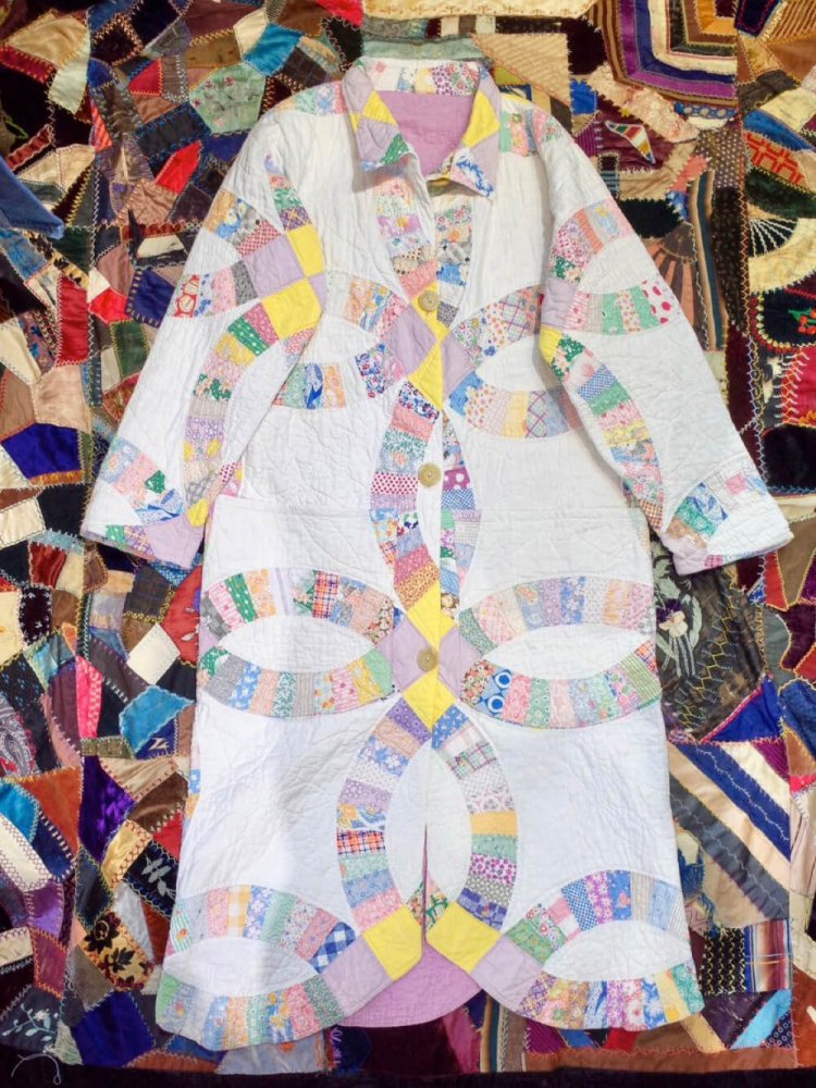 c.1950~60s Vintage Hand Quilt / ɽȡۡLong Coat