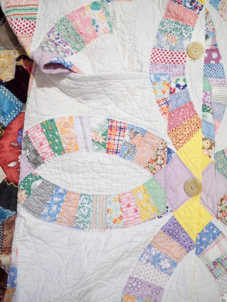 c.1950~60s Vintage Hand Quilt / ɽȡۡLong Coat