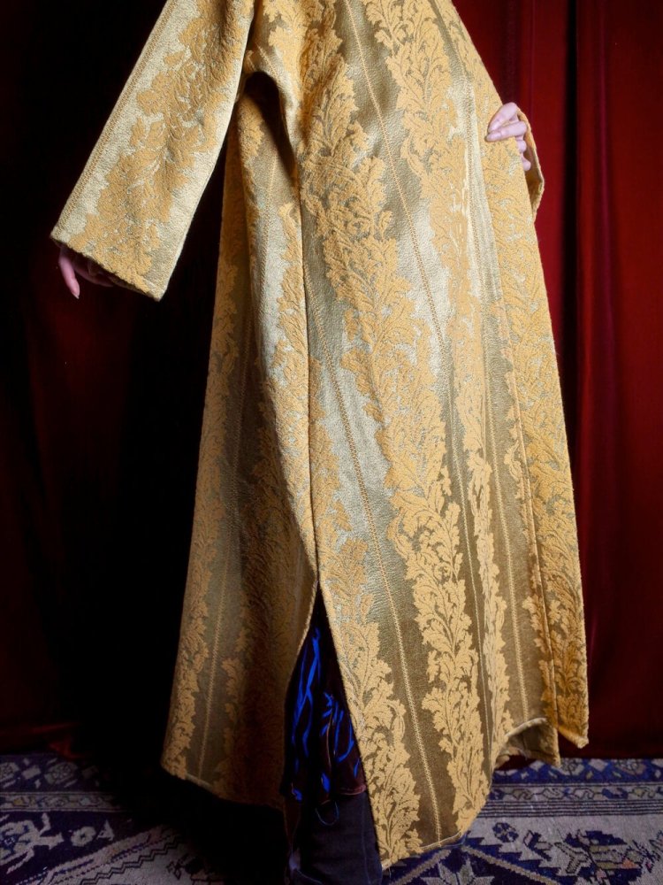 "From Turkey" c.1960~70s Arabesque Jacquard Long Gown