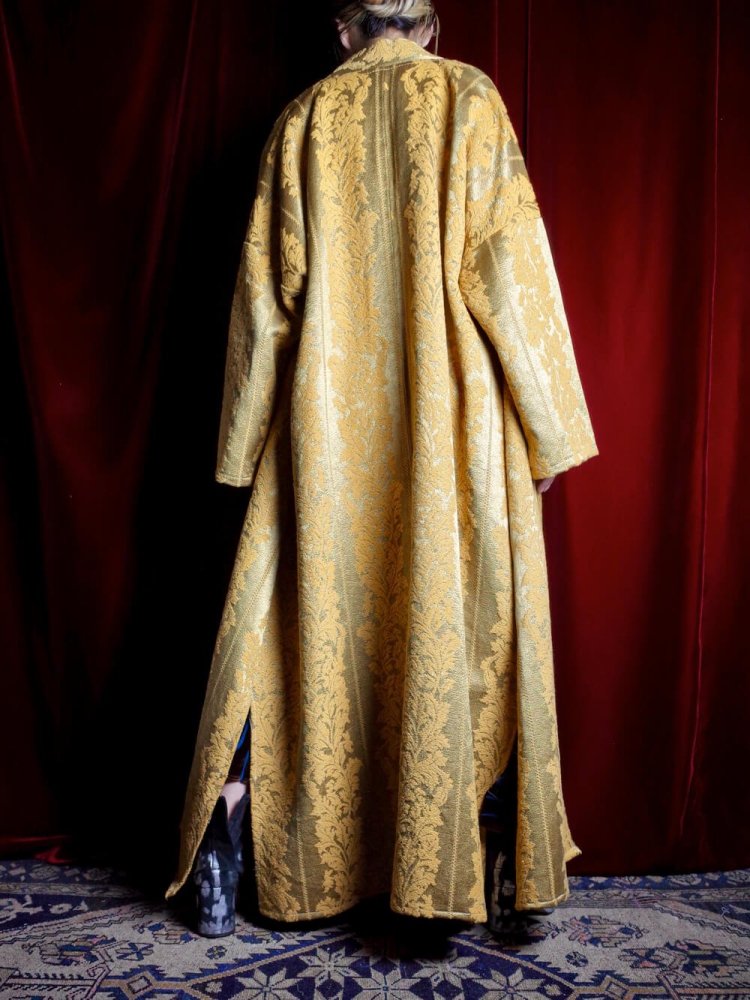 "From Turkey" c.1960~70s Arabesque Jacquard Long Gown