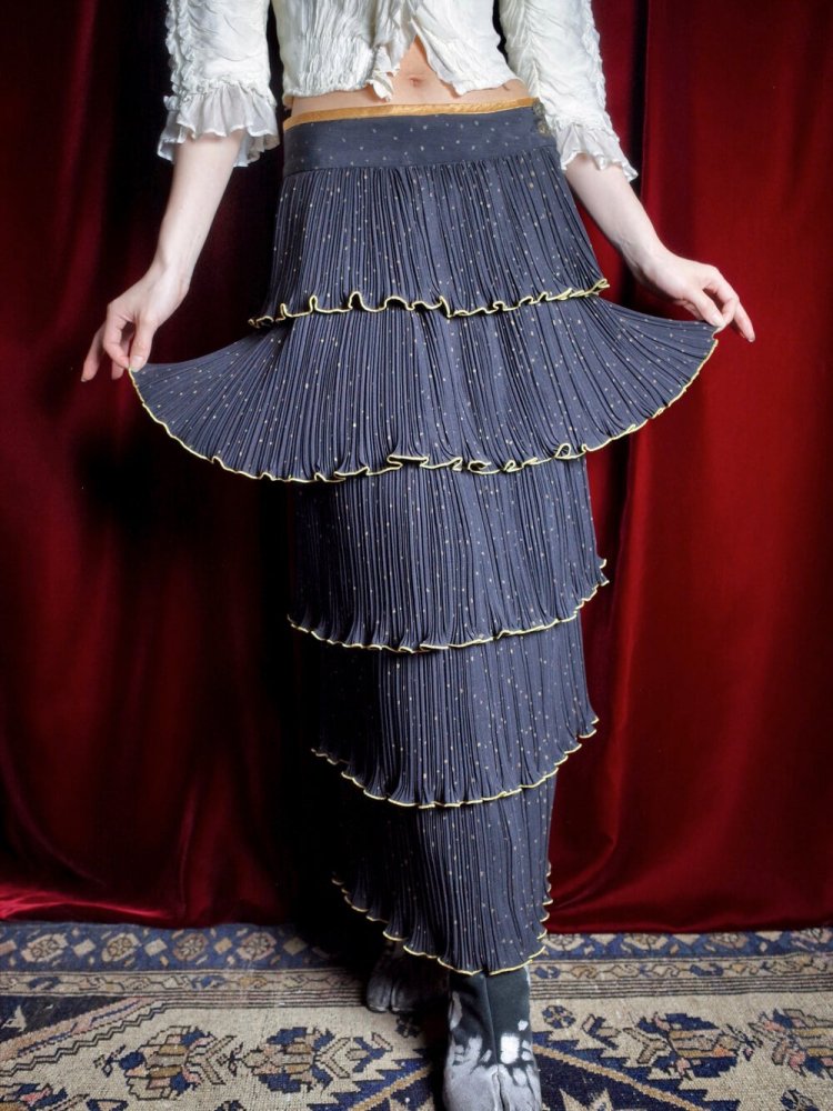 JEANNE MARC / ޡPleats Ruffle Tiered Skirt