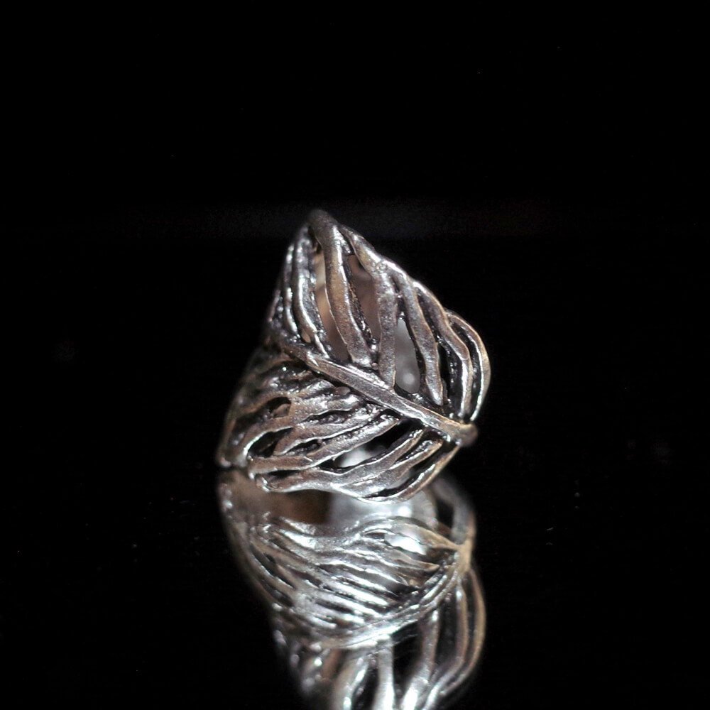 "From Turkey Handcraft" Peacock Feather Silver Plated Ring