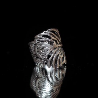 "From Turkey Handcraft" Peacock Feather Silver Plated Ring