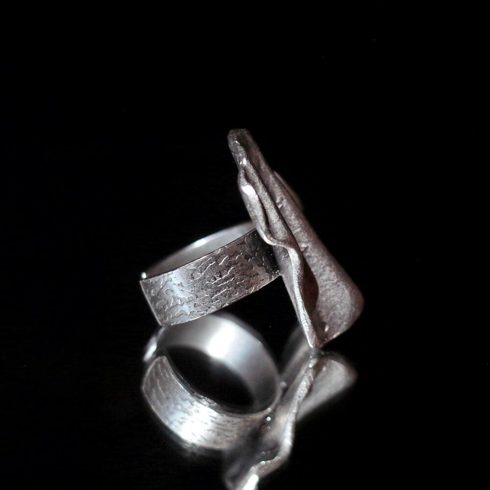 "From Turkey Handcraft" Modern Design Silver Plated Ring